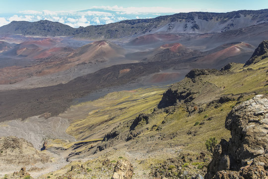 View on crater on top of Haleakala volcano, Maui