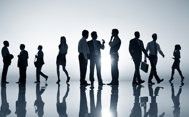 Business people on the move
