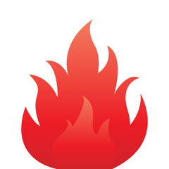 Fire flame isolated on white background. Vector illustration.