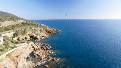 Obraz premium Aerial view of beautiful Tuscany coastline