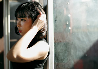 Fototapeta na wymiar Asian woman fashion shoot