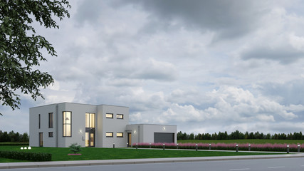 Modernes Haus als Bauhaus Neubau