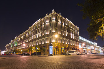 Fototapeta na wymiar Culture square at night, Saint Petersburg, Russia