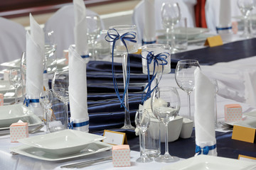 Table dinner set for event party or wedding reception