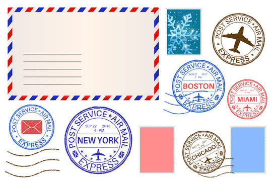 Envelope and postmarks