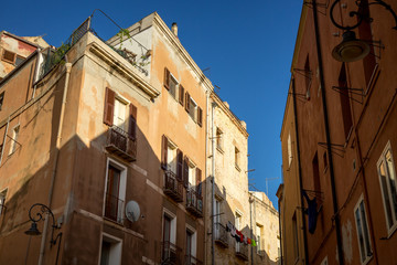 Fototapeta na wymiar Architecture of Cagliari in Sardinia. Very popular place to visit in Italy