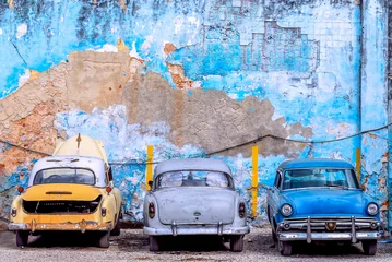 Peel and stick wall murals Havana cuba, oldcars, havana