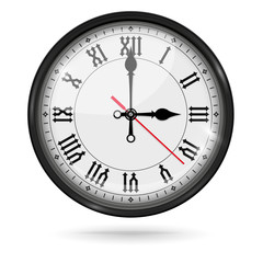 Retro clock with roman numerals and vintage hour and minute hand