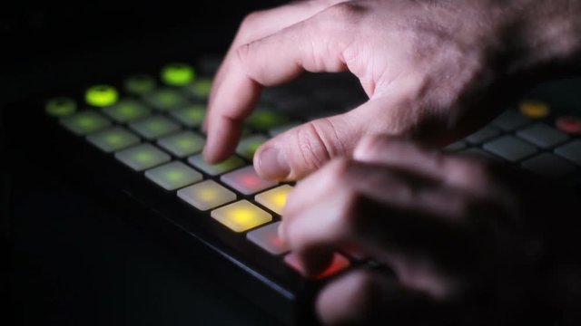 Hands Playing Midi Live Controller