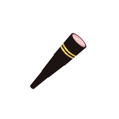 vector cartoon black spyglass for marine travel icon. isolated illustration on a white background. Adventure, voyage , pirates symbol. Telescope for sailors