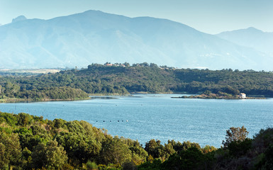 Fototapeta na wymiar Diane lake in eastern coast of Corsica