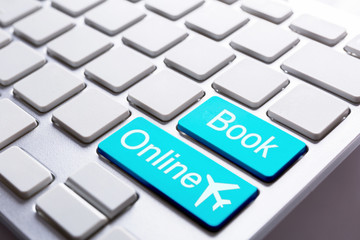 Computer keyboard with book online button