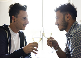 Gay Couple Love Home Concept