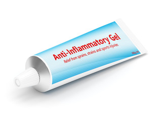 3d render of anti-infloammatory gel over white