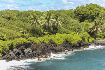 Lava rock coast of Maui, Road to Hana, Hawaii