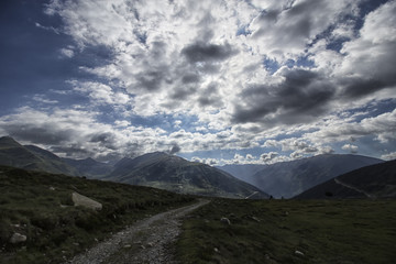cloudy landscape in the pyrenees