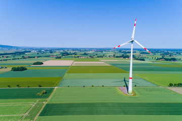 Windkraftanlage in Deutschland von oben