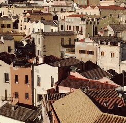 roofs in Cagliari, Sardinia, Italy