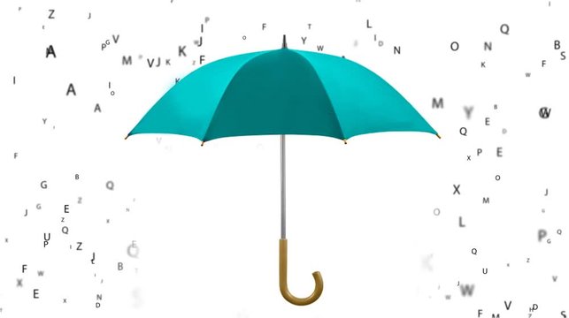 Under the rain umbrella of letters,