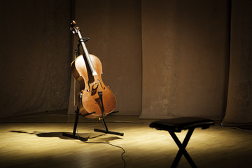Cello on a stage
