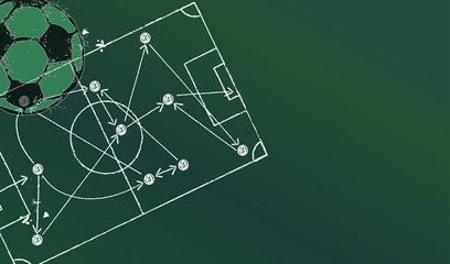Grungy Soccer stratetgy scribble and grungy soccer ball,vector © Thomas Bethge