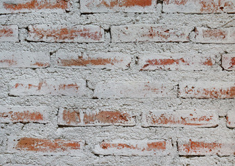 Close-up white brick wall texture background.