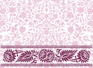 wedding card design, paisley floral pattern , India