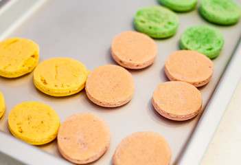 Sweet dessert french macarons