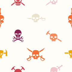 Seamless pattern with skulls for your design