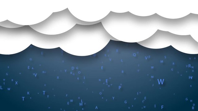 Rain of letters. Information cloud on literature.