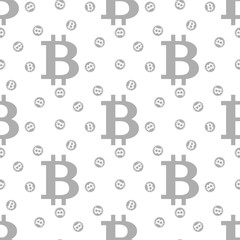  Bitcoin seamless pattern. Cryptocurrency  vector background.