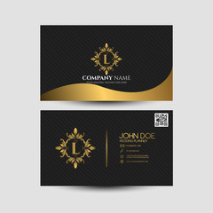 Elegant Business Card with Black Pattern