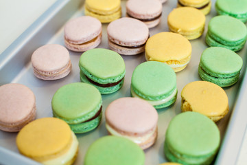 Sweet dessert french macarons