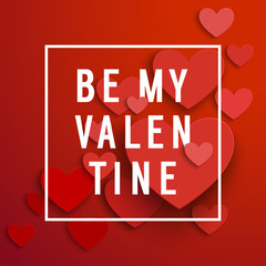 Valentine`s Day invitation card with heart shaped air baloons.