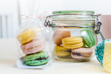 Sweet dessert french macarons