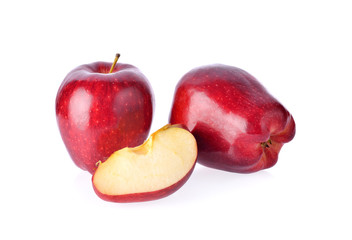 red apple on white background