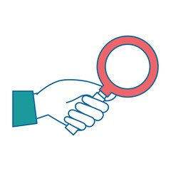 hand with search magnifying glass icon vector illustration design