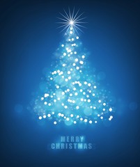 Abstract christmas bokeh blue color background. vector illustration