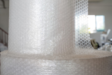 Transparent Bubble wrap roll used for packaging fragile items