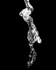 Water jet black background