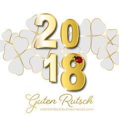 Silvester 2018 - Glücksklee (Weiß/ Gold)