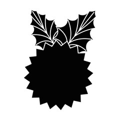 christmas leafs decorative icon vector illustration design