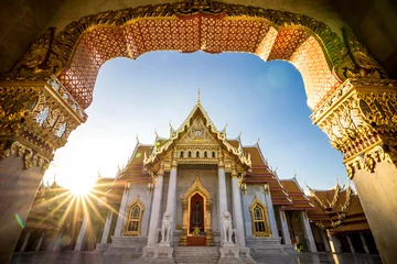 Foto auf Leinwand Bangkok City - Benchamabophit dusitvanaram Tempel aus Bangkok Thailand © suphaporn