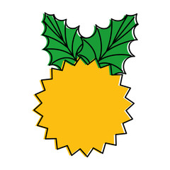 christmas leafs decorative icon vector illustration design