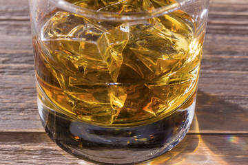 whiskey with ice cube