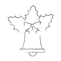 christmas bell with bowntie vector illustration design