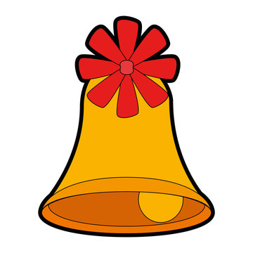 christmas bell with flower vector illustration design