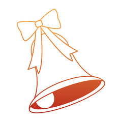 christmas bell with bowntie vector illustration design
