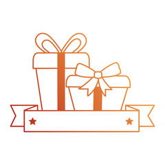 gift box presents with ribbon vector illustration design