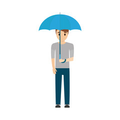 man under umbrella icon